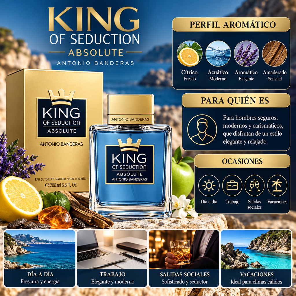 Antonio Banderas King Of Seduction Absolute Edt 200ml Hombre