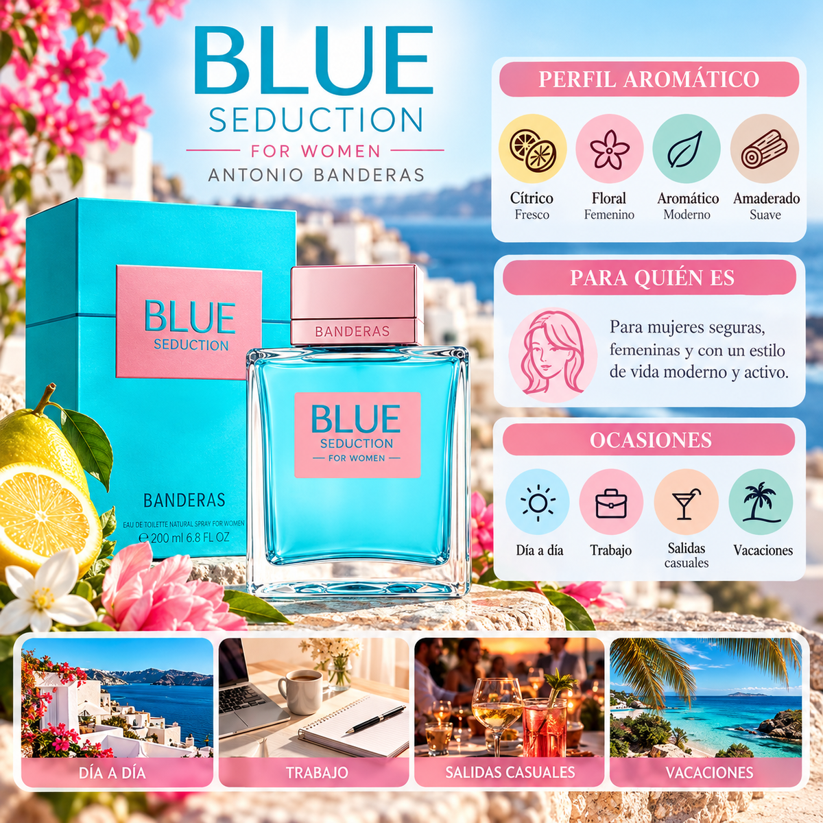 Antonio Banderas Blue Seduction EDT Mujer 200 ml