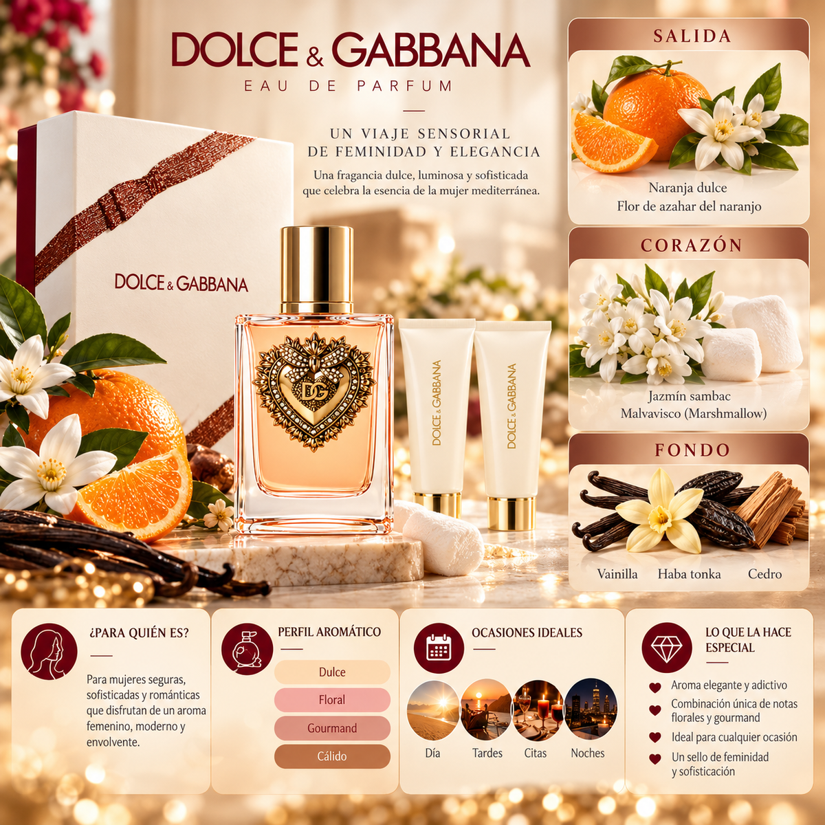 Estuche Dolce &amp; Gabbana Devotion EDP Mujer 100 ml + Shower Gel 50 ml + Body Lotion 50 ml