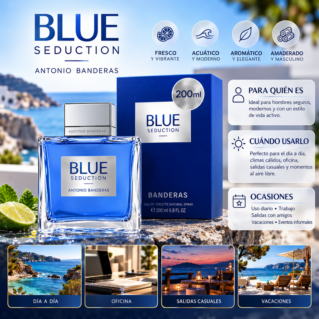 Antonio Banderas Blue Seduction EDT Hombre 200 ml