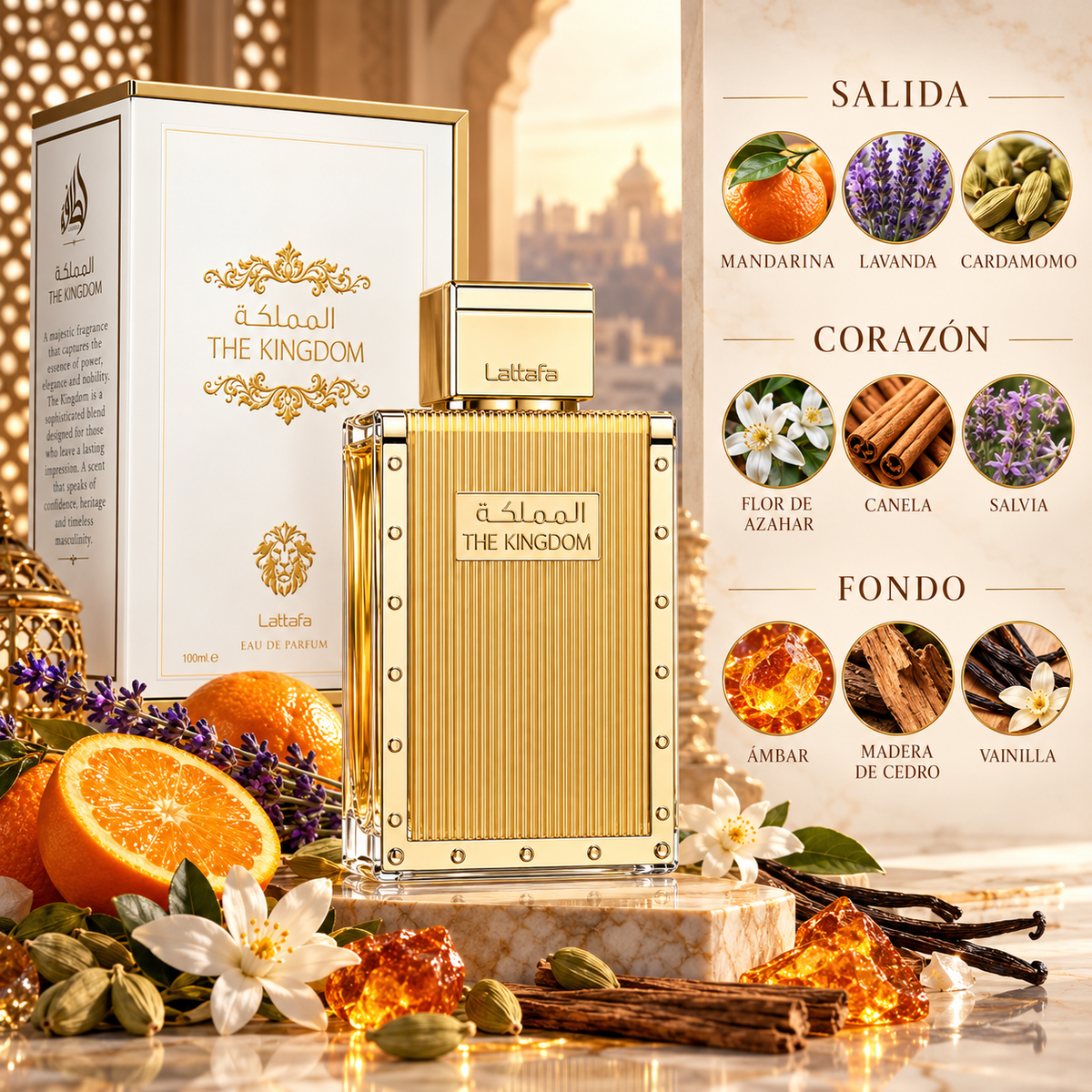 Lattafa The Kingdom EDP Hombre 100 ml – Inspirado en Jean Paul Gaultier Le Male Elixir