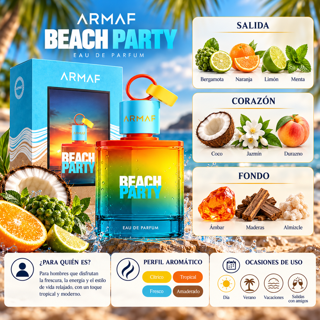 Armaf Beach Party EDP Unisex 100 ml – Inspirado en Summer Hammer de Lorenzo Pazzaglia