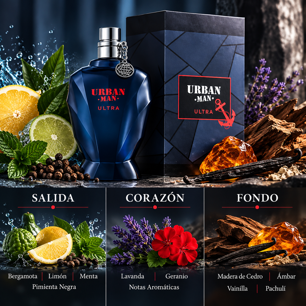 Fragrance World Urban Man Ultra EDP Hombre 90 ml – Inspirado en Ultra Male de Jean Paul Gaultier