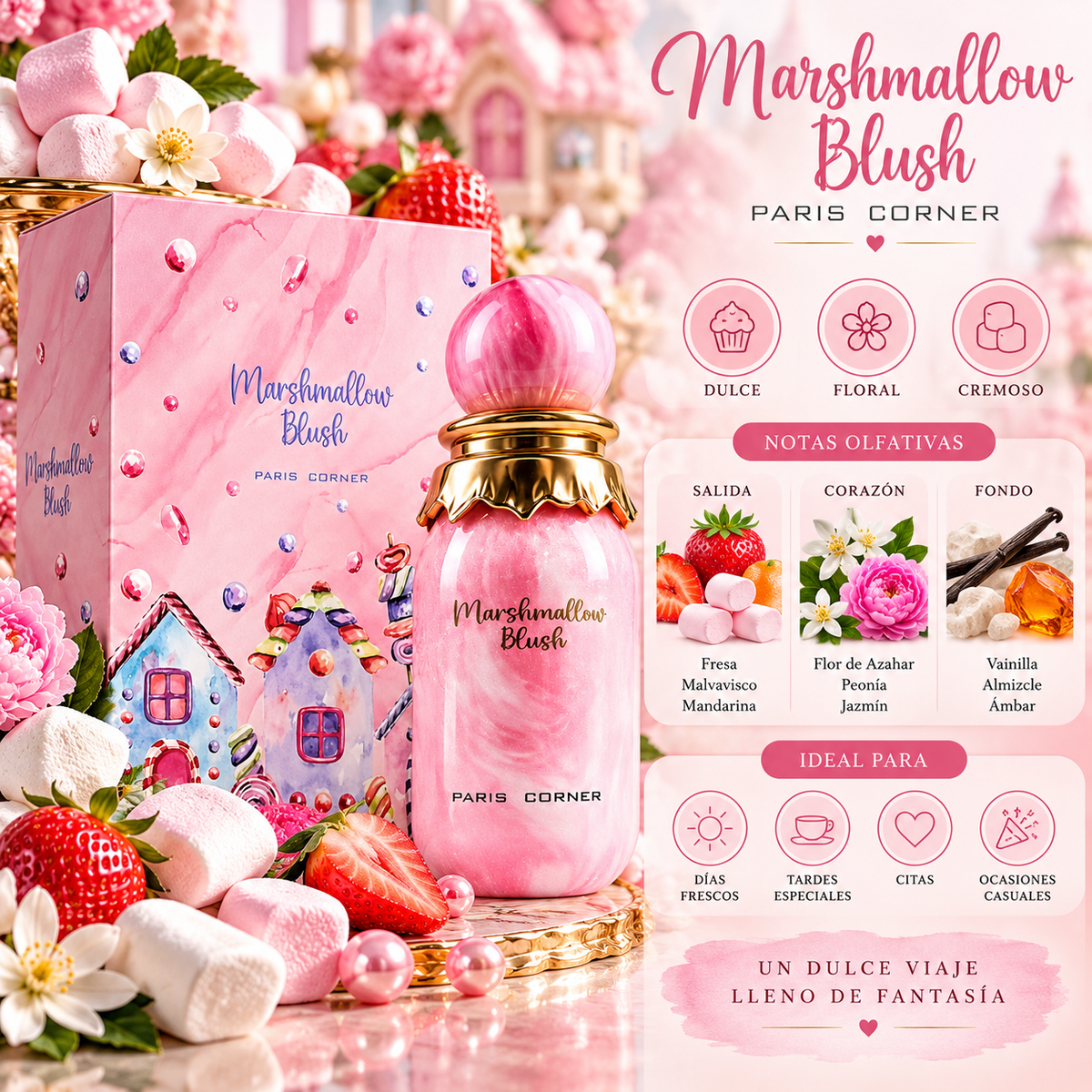Paris Corner Marshmallow Blush EDP Mujer 100 ml – Inspirado en Yum Boujee Marshmallow de Kayali