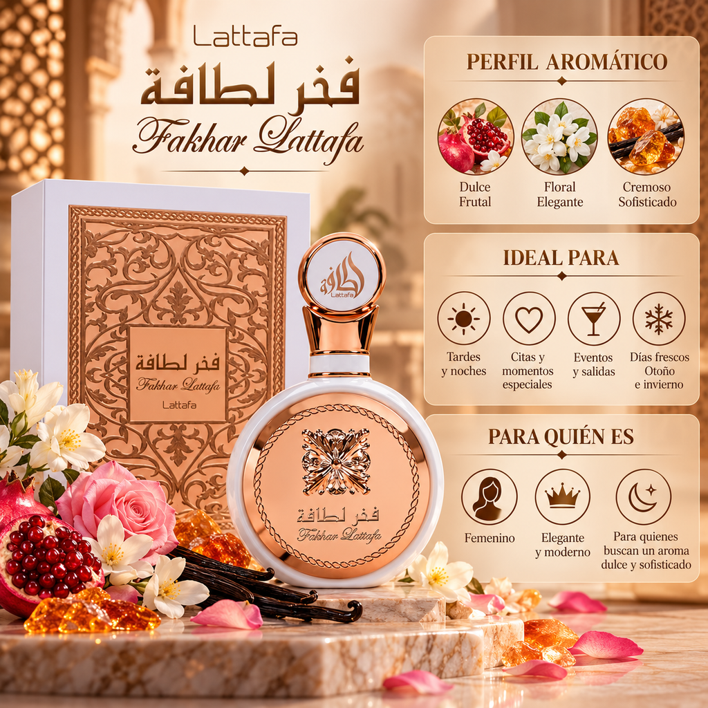 Lattafa Fakhar Woman EDP Mujer 100ml - inspirado en L’Interdit de Givenchy