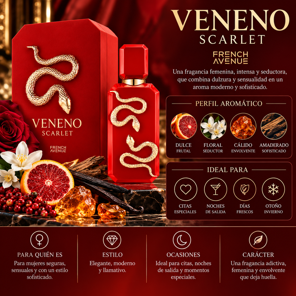 French Avenue Veneno Scarlet EDP Unisex 100ml - Inspirado en Venom Incarnat de Stéphane Humbert Lucas 777